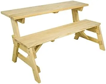 amish casual 2 in 1 heavy duty 800 lb convertible picnic table bench unfinished
