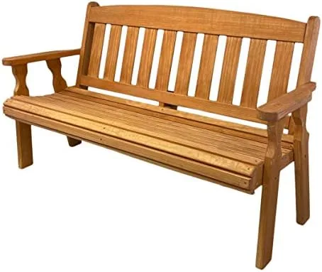 amish casual outdoor heavy duty 800 lb mission pressure treated garden bench5 foot cedar stain