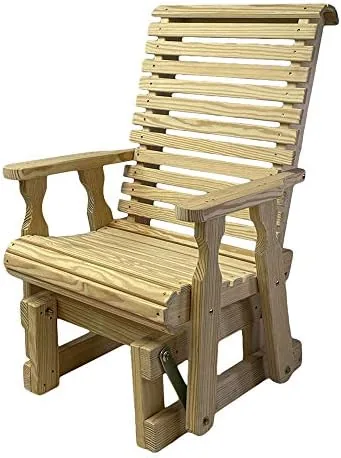 amish casual roll back glider chair treated pine 600 lb